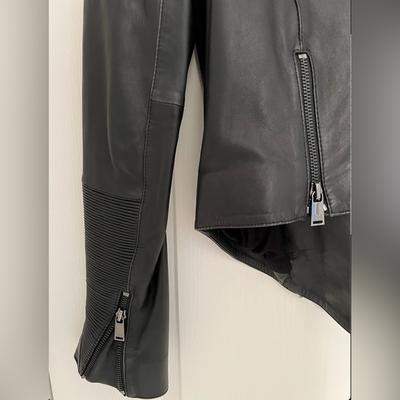 Haute Hippie Lambskin Leather Jacket 
w/ Studded Embellished Shoulders Sz Small - Picture 14 of 16